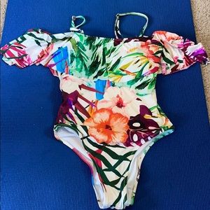 Off shoulder floral Cacelin one piece swimwear
